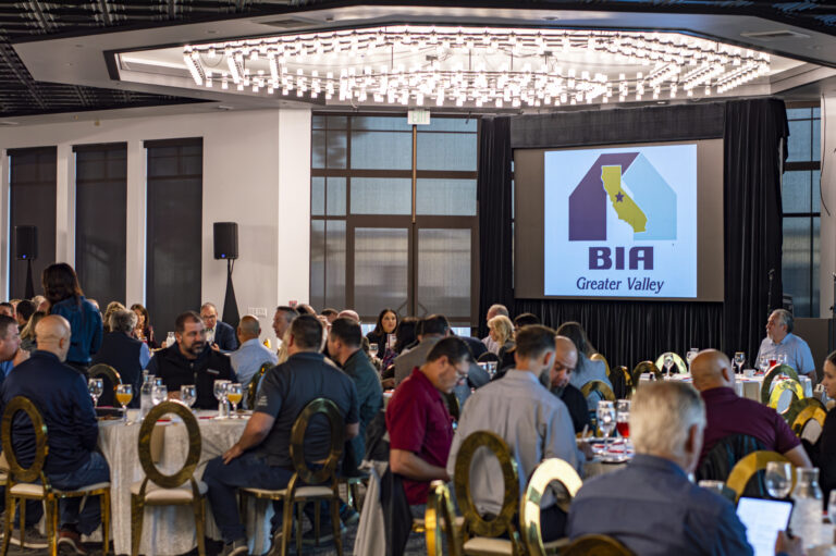 View of BIA GV logo and crowd.